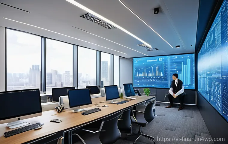 금융 자동화와 기업의 지속 가능성 - **Prompt 1: Intelligent Financial Automation**
    "A sleek, modern office environment with large, i...