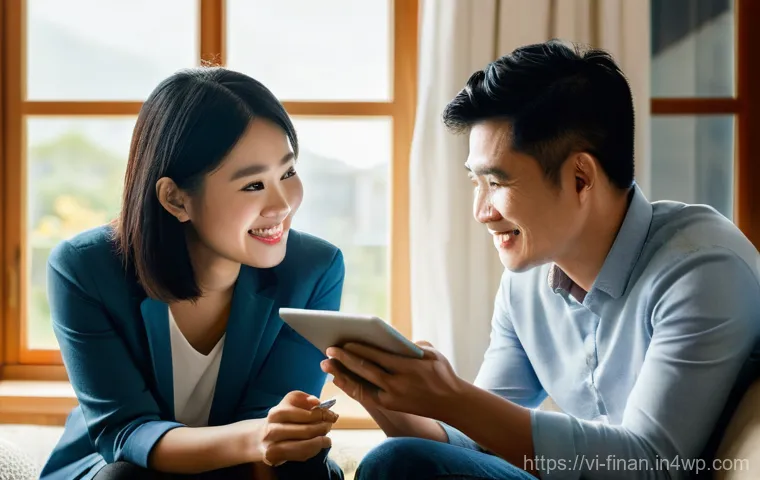 개인 재무 관리 자동화 방법 - **Prompt:** A young Vietnamese woman in her late 20s, with a gentle smile, sits comfortably in a bri...