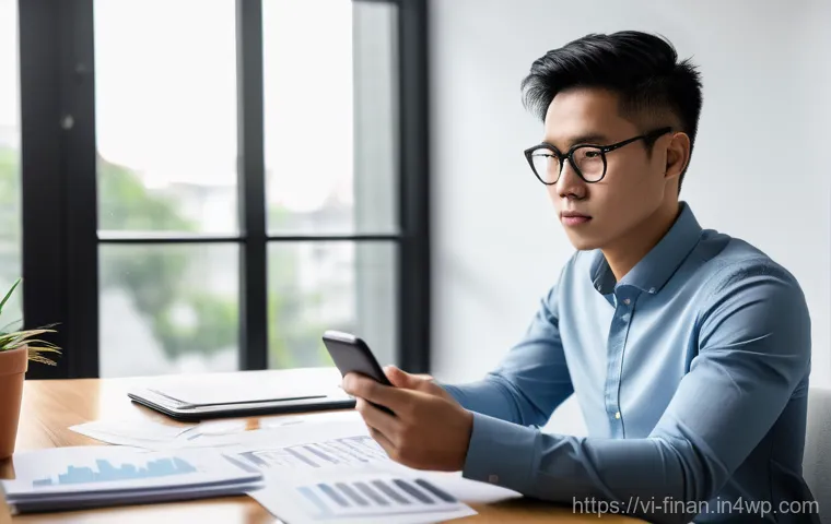 금융 데이터 자동화의 필요성 - **Prompt:** A young Vietnamese professional, late 20s, wearing smart business casual attire, sitting...