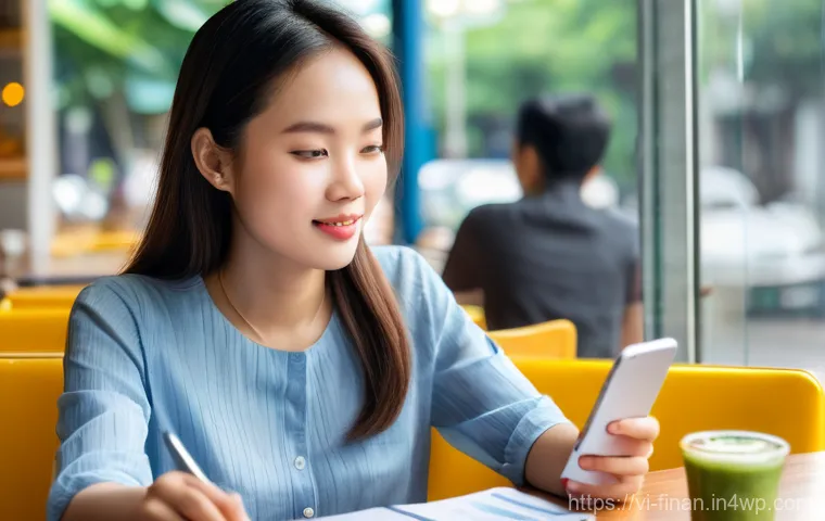 금융 거래 자동화를 위한 소프트웨어 리뷰 - Image Prompt 1: Young Vietnamese Woman Managing Finances with an App**
