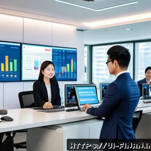Home 33 금융 자동화의 ROI 계산 방법 - A modern Vietnamese office scene showcasing a diverse team of finance professionals collaborating ar...