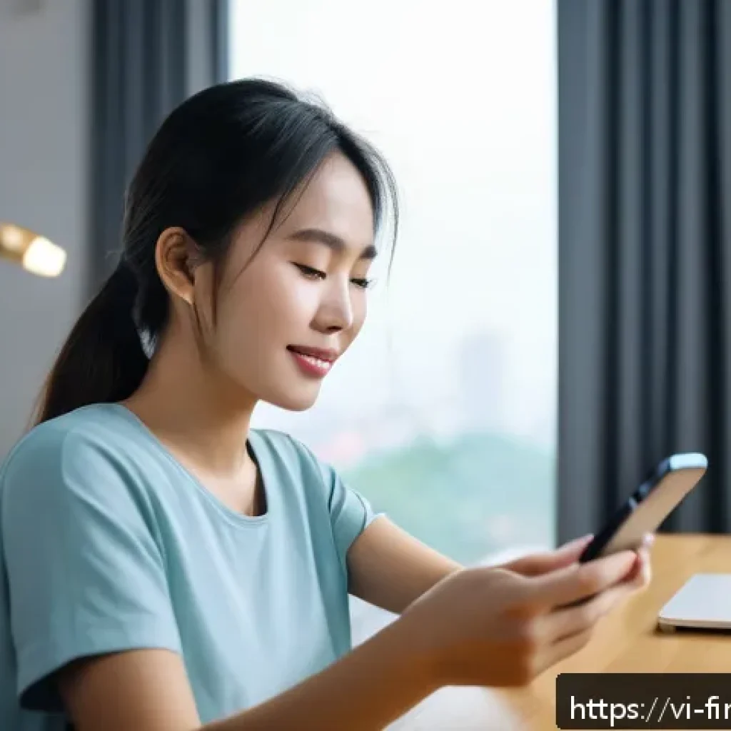 금융 자동화와 인공지능의 결합 - A Vietnamese young professional woman using a smartphone app to track daily expenses in a cozy moder...