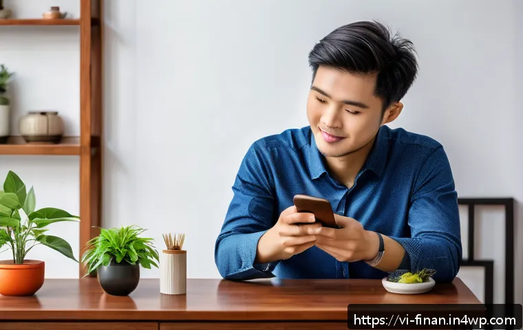 금융 자동화의 고객 맞춤형 서비스 제공 - A modern Vietnamese young professional using a sleek smartphone app for personal finance management,...